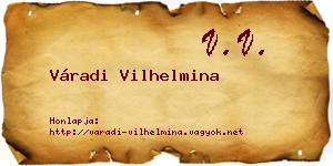 Váradi Vilhelmina névjegykártya